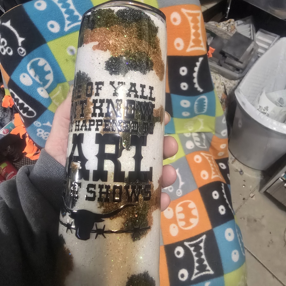Custom Tumbler with Art Show Design